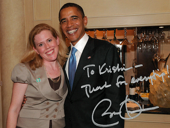 Kristin Oblander with President Barack Obama